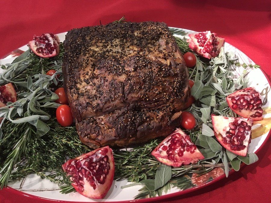 Rib-Eye Roast with Mustard and Black Pepper
